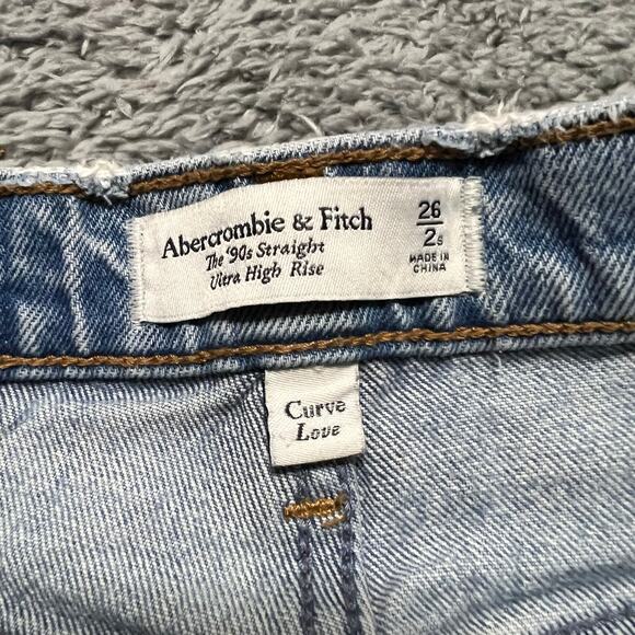 Abercrombie & Fitch Jeans Womens 26 /2 90s Straight High Rise Curve Love - Picture 6 of 11